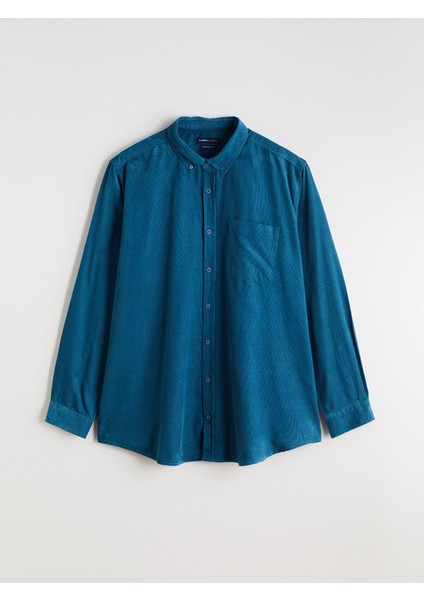 Yeni Sezon Regular Fit Uzun Kollu Kadife Erkek Gömlek indirimleri