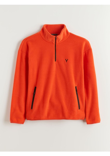 Yeni Sezon Fermuarlı Dik Yaka Uzun Kollu Erkek Sweatshirt indirimleri