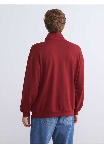 Yeni Sezon Dik Yaka Baskılı Erkek Sweatshirt fırsatları