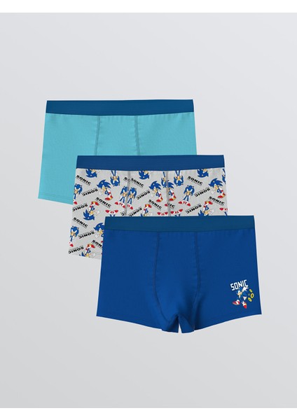 Yeni Sezon Sonic Baskılı Erkek Çocuk Boxer 3'lü
