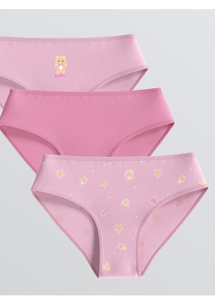Yeni Sezon Baskılı Kız Çocuk Külot 3'lü modelleri