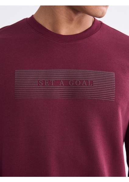 Yeni Sezon Bisiklet Yaka Baskılı Erkek Sweatshirt modelleri