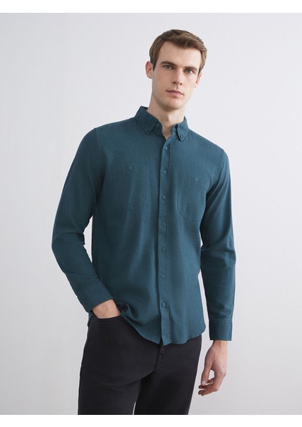 Yeni Sezon Regular Fit Uzun Kollu Gabardin Erkek Gömlek