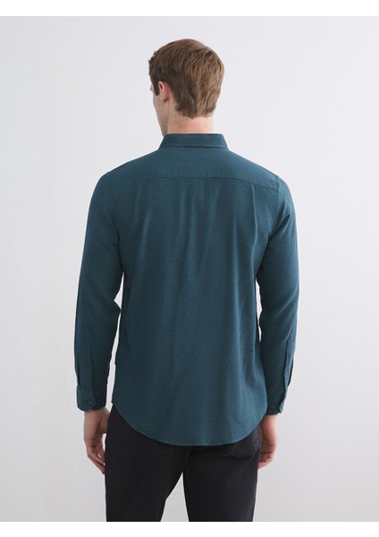 Yeni Sezon Regular Fit Uzun Kollu Gabardin Erkek Gömlek fırsatları