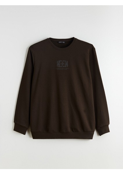 Yeni Sezon Bisiklet Yaka Baskılı Erkek Sweatshirt indirimleri