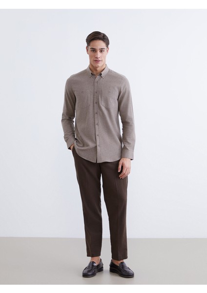 Yeni Sezon Regular Fit Uzun Kollu Gabardin Erkek Gömlek modelleri