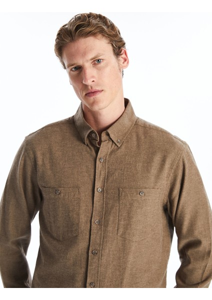 Yeni Sezon Regular Fit Uzun Kollu Gabardin Erkek Gömlek fırsatları