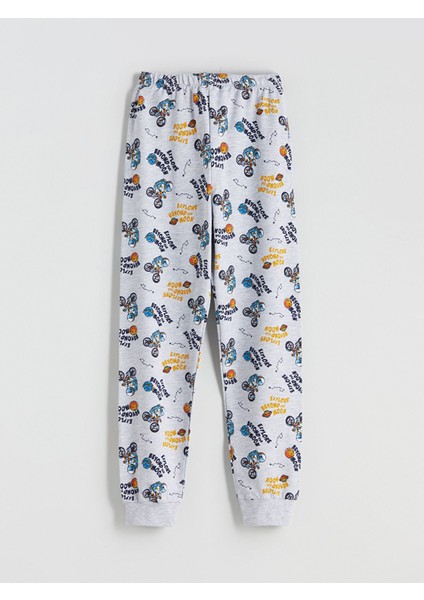 Yeni Sezon Beli Lastikli Baskılı Erkek Çocuk Pijama Alt