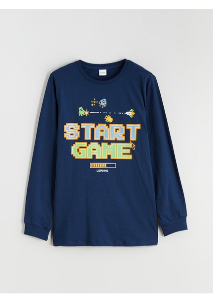 Yeni Sezon Bisiklet Yaka Baskılı Erkek Çocuk Pijama Takımı fiyatları