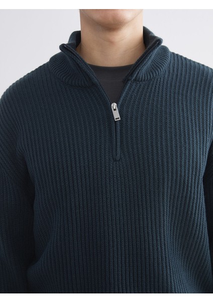 Yeni Sezon Fermuarlı Dik Yaka Erkek Triko Kazak modelleri