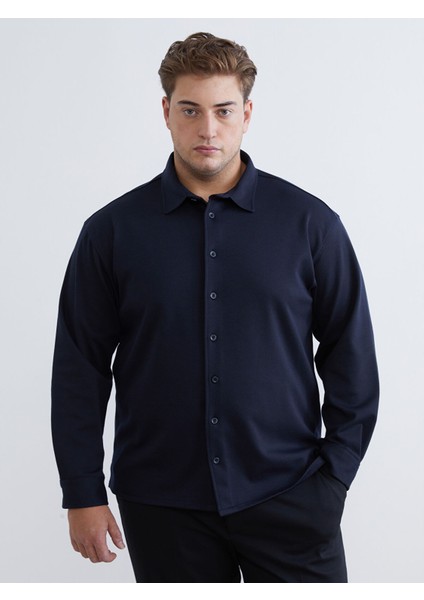 Yeni Sezon Büyük Beden Regular Fit Uzun Kollu Erkek Gömlek