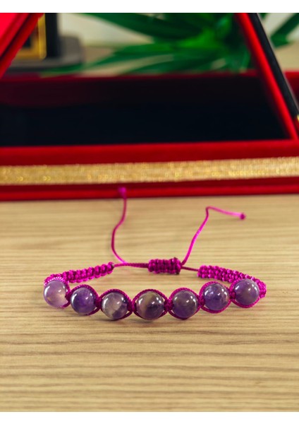 Makrome Bileklik El Yapımı Doğaltaş Makrome Örme Bileklik Akik Taşı, Lapis Taşı, Hematit Taşı