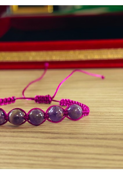 Makrome Bileklik El Yapımı Doğaltaş Makrome Örme Bileklik Akik Taşı, Lapis Taşı, Hematit Taşı