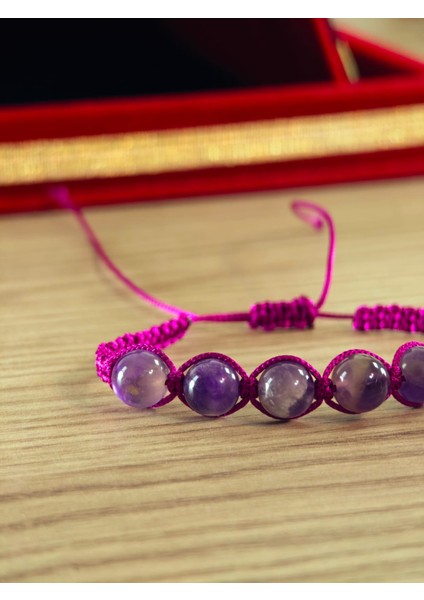 Makrome Bileklik El Yapımı Doğaltaş Makrome Örme Bileklik Akik Taşı, Lapis Taşı, Hematit Taşı