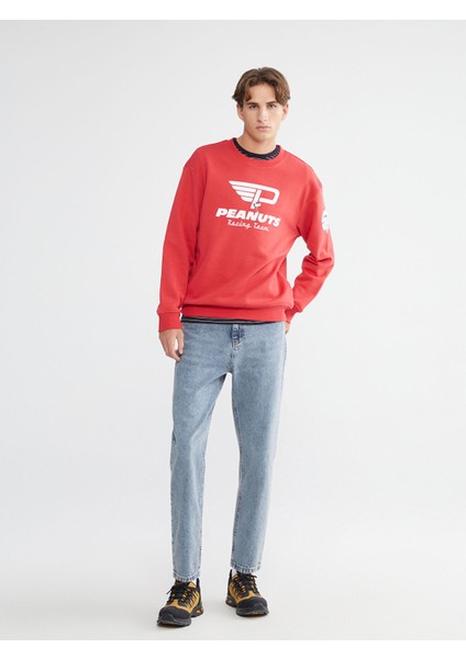 Yeni Sezon Bisiklet Yaka Snoopy Baskılı Erkek Sweatshirt fiyatları