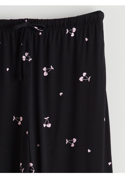 Yeni Sezon Bisiklet Yaka Kiraz Baskılı Kadın Pijama Takımı indirimleri