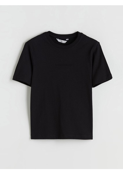 Yeni Sezon Bisiklet Yaka Baskılı Erkek Çocuk Tişört