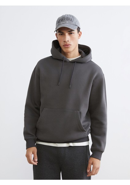Yeni Sezon Kanguru Cepli Erkek Kalın Hoodie