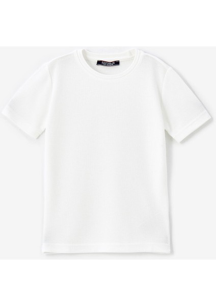 Yeni Sezon Bisiklet Yaka Basic Kısa Kollu Erkek Çocuk Tişört