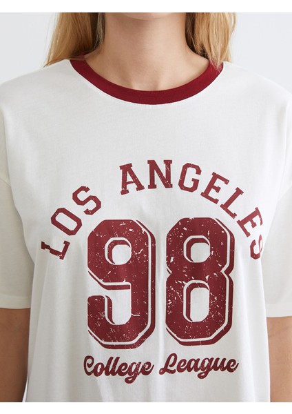 Yeni Sezon Bisiklet Yaka Baskılı Kadın Pijama Takımı modelleri