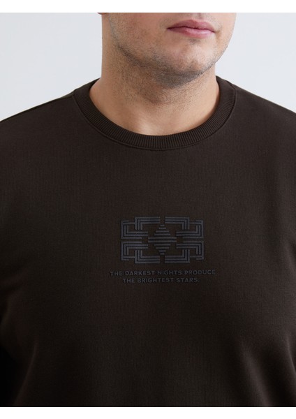 Yeni Sezon Bisiklet Yaka Baskılı Erkek Sweatshirt modelleri