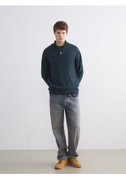 Yeni Sezon Fermuarlı Dik Yaka Erkek Triko Kazak fiyatları