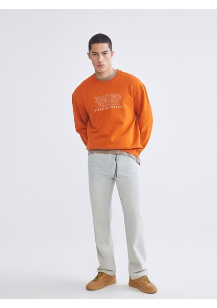 Yeni Sezon Bisiklet Yaka Baskılı Erkek Kalın Sweatshirt fiyatları