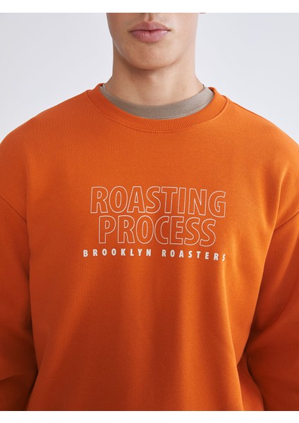 Yeni Sezon Bisiklet Yaka Baskılı Erkek Kalın Sweatshirt modelleri