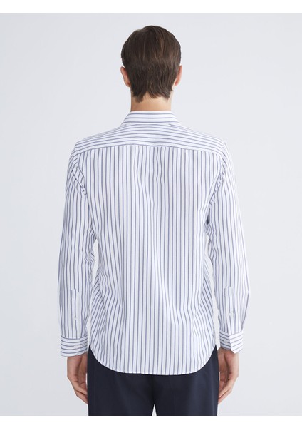 Yeni Sezon Slim Fit Uzun Kollu Çizgili Erkek Gömlek fırsatları