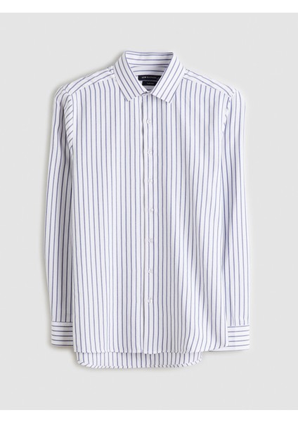 Yeni Sezon Slim Fit Uzun Kollu Çizgili Erkek Gömlek indirimleri