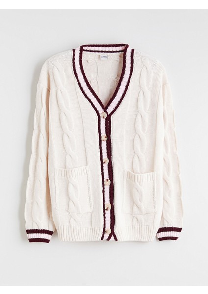 Yeni Sezon V Yaka Kız Çocuk Triko Hırka