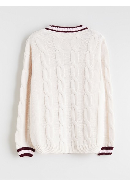 Yeni Sezon V Yaka Kız Çocuk Triko Hırka modelleri