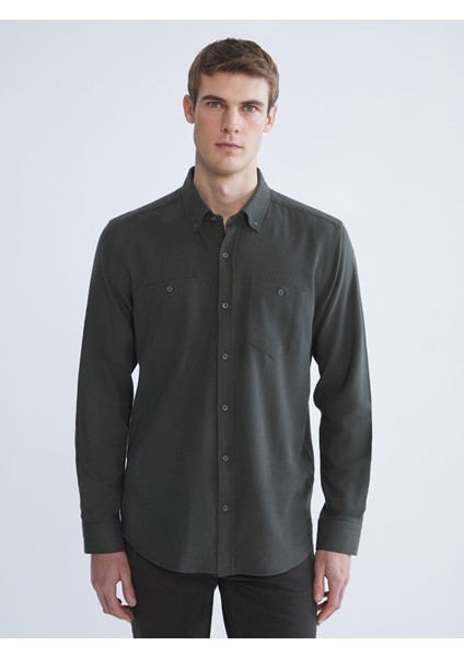 Yeni Sezon Regular Fit Uzun Kollu Gabardin Erkek Gömlek