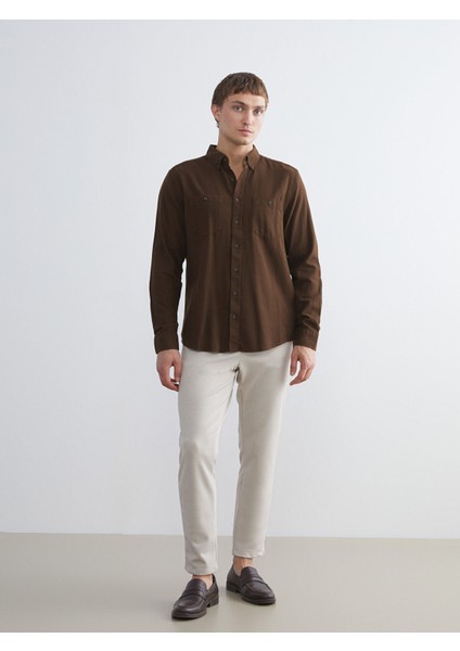 Yeni Sezon Regular Fit Uzun Kollu Gabardin Erkek Gömlek fiyatları