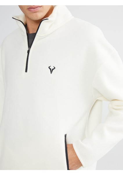 Yeni Sezon Fermuarlı Dik Yaka Uzun Kollu Erkek Sweatshirt modelleri