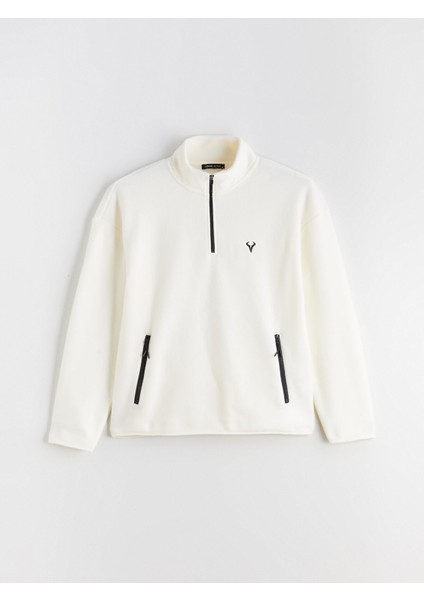 Yeni Sezon Fermuarlı Dik Yaka Uzun Kollu Erkek Sweatshirt indirimleri