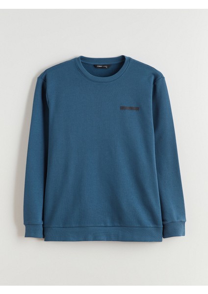 Yeni Sezon Bisiklet Yaka Baskılı Erkek Sweatshirt indirimleri