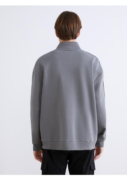 Yeni Sezon Dik Yaka Uzun Kollu Erkek Fermuarlı Sweatshirt fırsatları