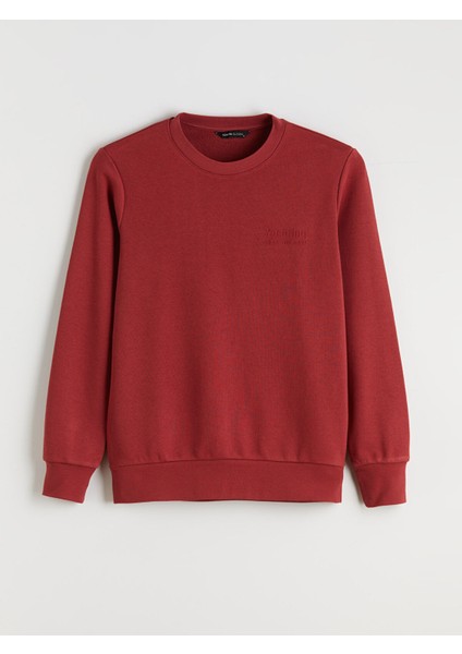 Yeni Sezon Bisiklet Yaka Baskılı Erkek Sweatshirt indirimleri