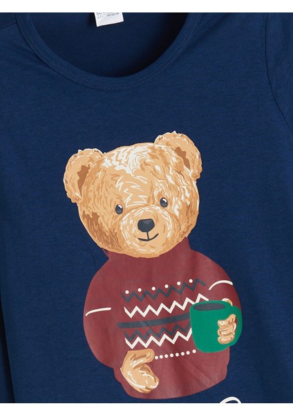 Yeni Sezon Ayı Teddy Baskılı Erkek Çocuk Pijama Takımı Aile Kombini modelleri