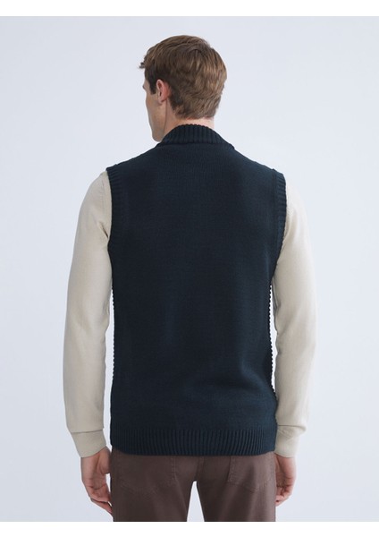 Yeni Sezon Standart Kalıp Dik Yaka Erkek Triko Yelek fırsatları