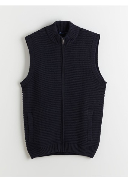 Yeni Sezon Standart Kalıp Dik Yaka Erkek Triko Yelek indirimleri