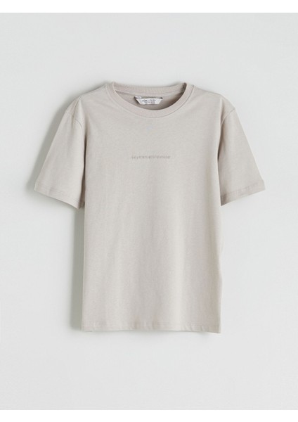 Yeni Sezon Bisiklet Yaka Baskılı Erkek Çocuk Tişört