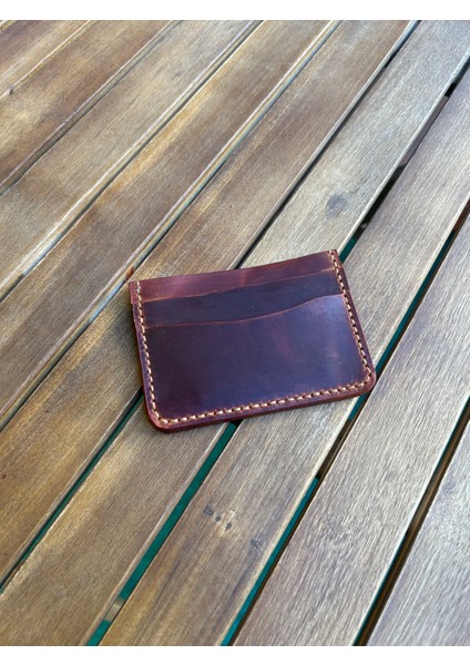 Simona El Yapımı Hakiki Gerçek Deri Kadın Erkek Kart Cüzdan Kızıl Taba fırsatları