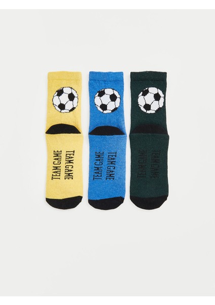 Yeni Sezon Desenli Erkek Çocuk Soket Çorap 3'lü modelleri