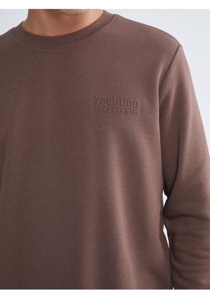 Yeni Sezon Bisiklet Yaka Baskılı Erkek Sweatshirt modelleri