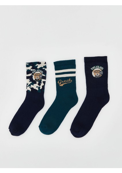 Yeni Sezon Desenli Erkek Çocuk Soket Çorap 3'lü