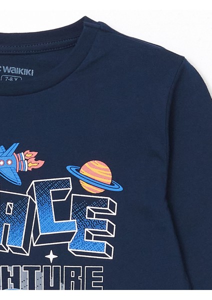 Yeni Sezon Bisiklet Yaka Erkek Çocuk Pijama Takımı modelleri