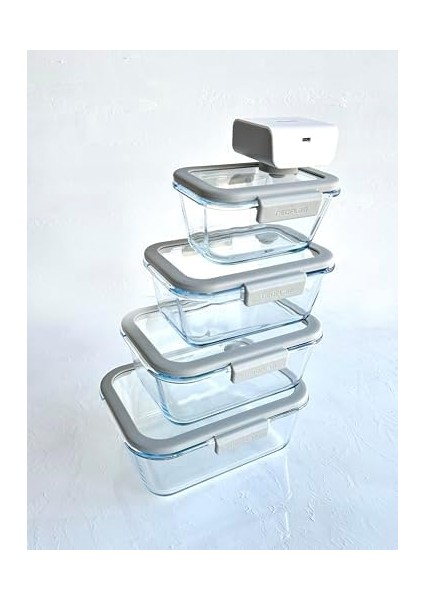 Fika Glace Vakumlu Cam Saklama Kabı Seti Gri 5 Parça D-NEOGGLS05 fiyatları