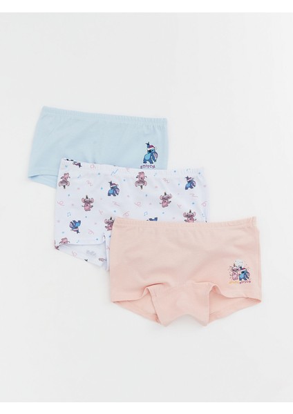 Yeni Sezon Stitch ve Angel Baskılı Kız Çocuk Boxer 3'lü